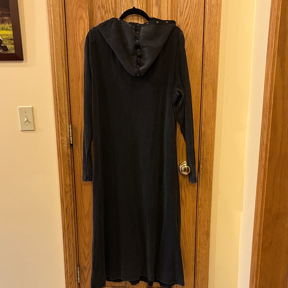 Soft Surroundings Washed Black Buttoned Duster or Dress - Picture 14 of 16